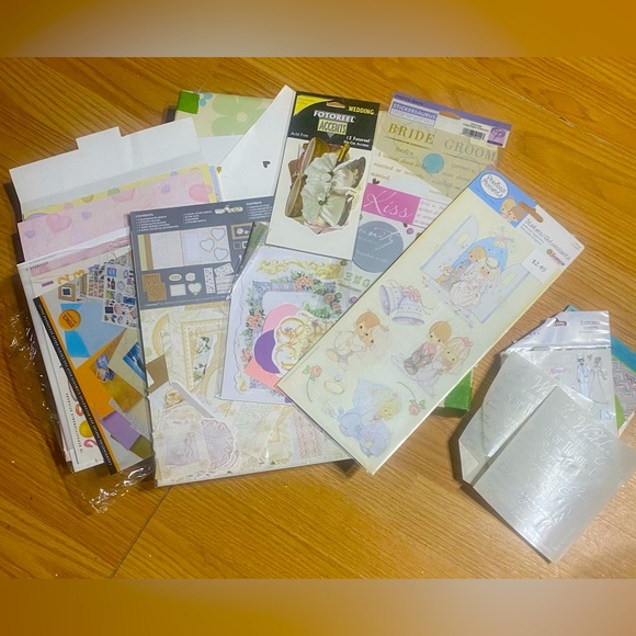 🏷️🏷️(LOT) Hard bound Scrap book, wedding,event, bride/groom stickers and accent - Picture 1 of 2